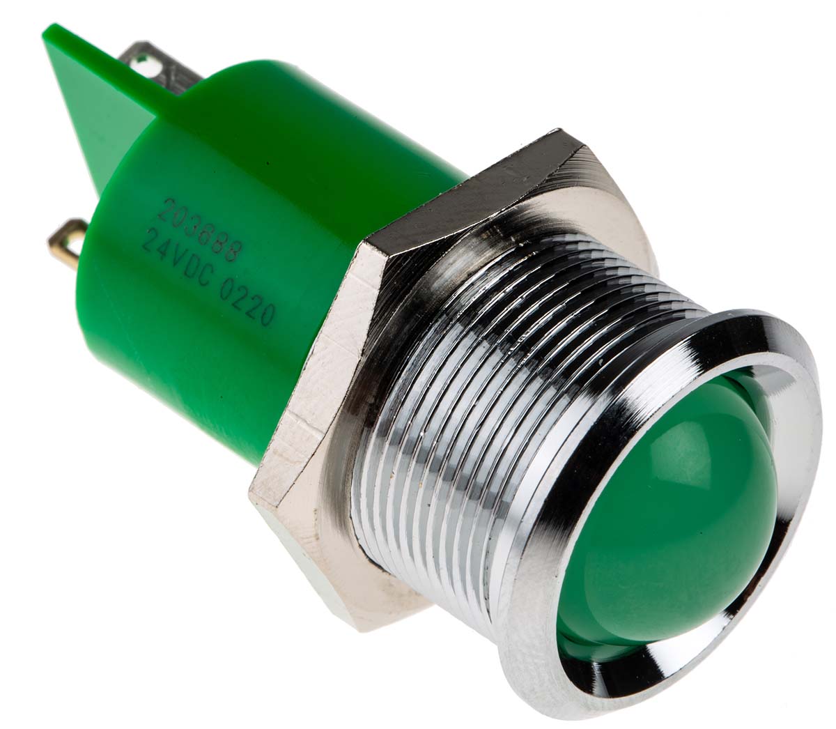 RS PRO Green Panel Mount Indicator, 24V dc, Solder Tab Termination