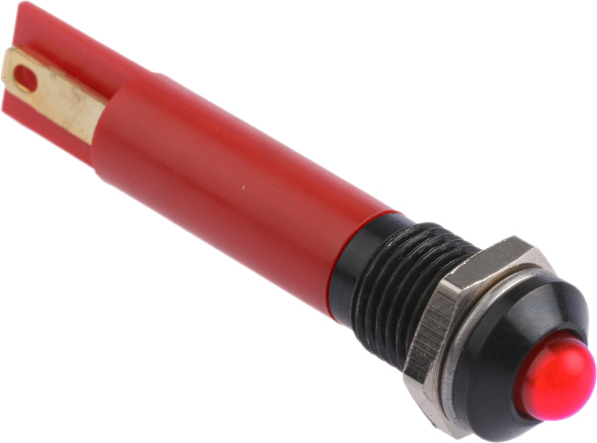 RS PRO Red Panel Mount Indicator, 24V dc, Solder Tab Termination