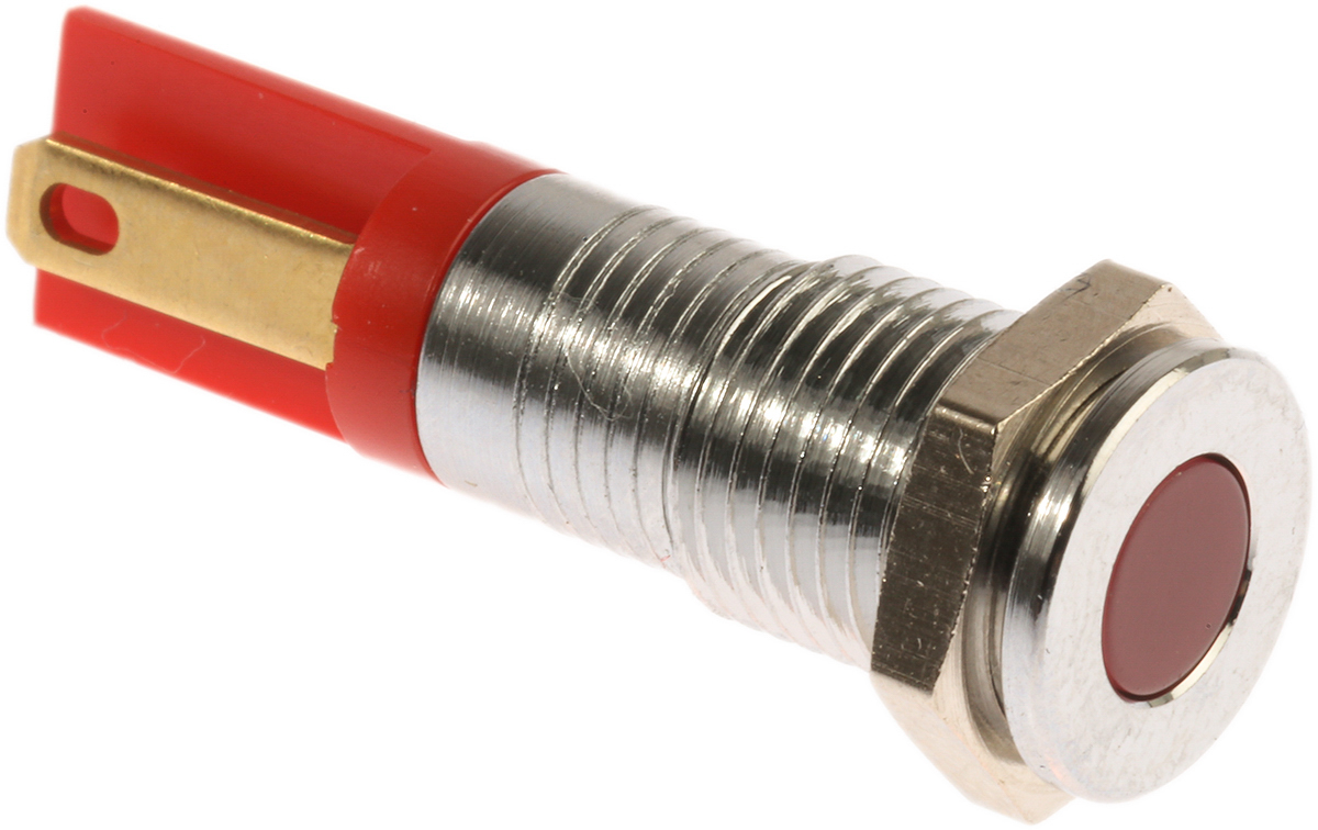 RS PRO Red Panel Mount Indicator, 2V dc, Solder Tab Termination