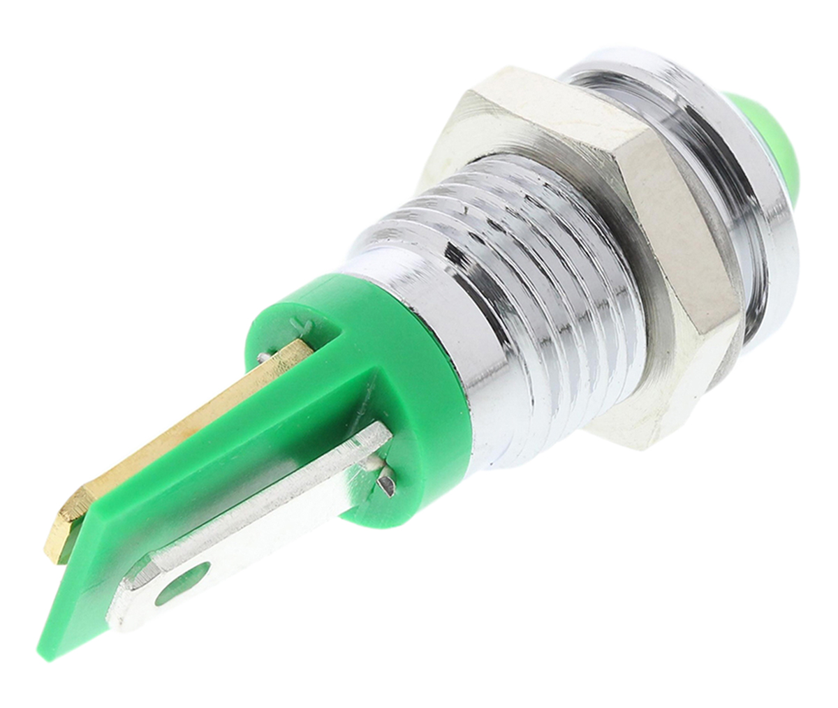 RS PRO Green Panel Mount Indicator, 2V dc, Solder Tab Termination