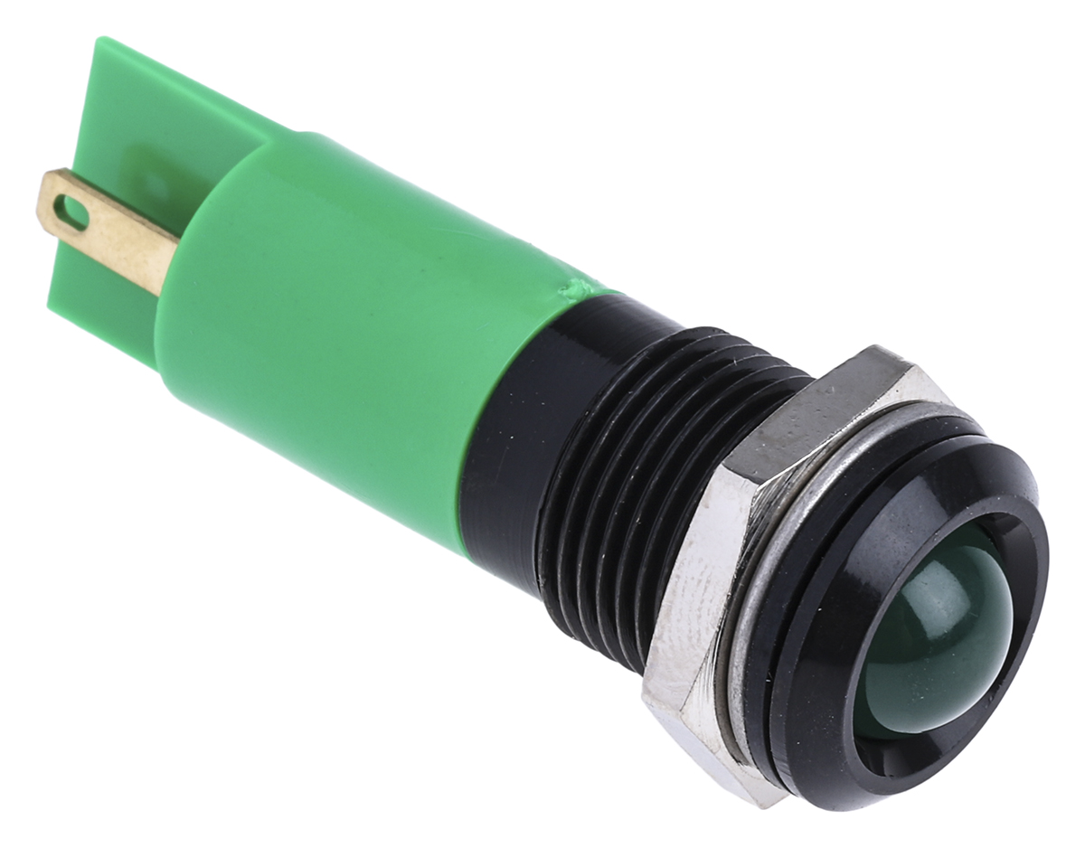RS PRO Green Panel Mount Indicator, 24V dc, IP67