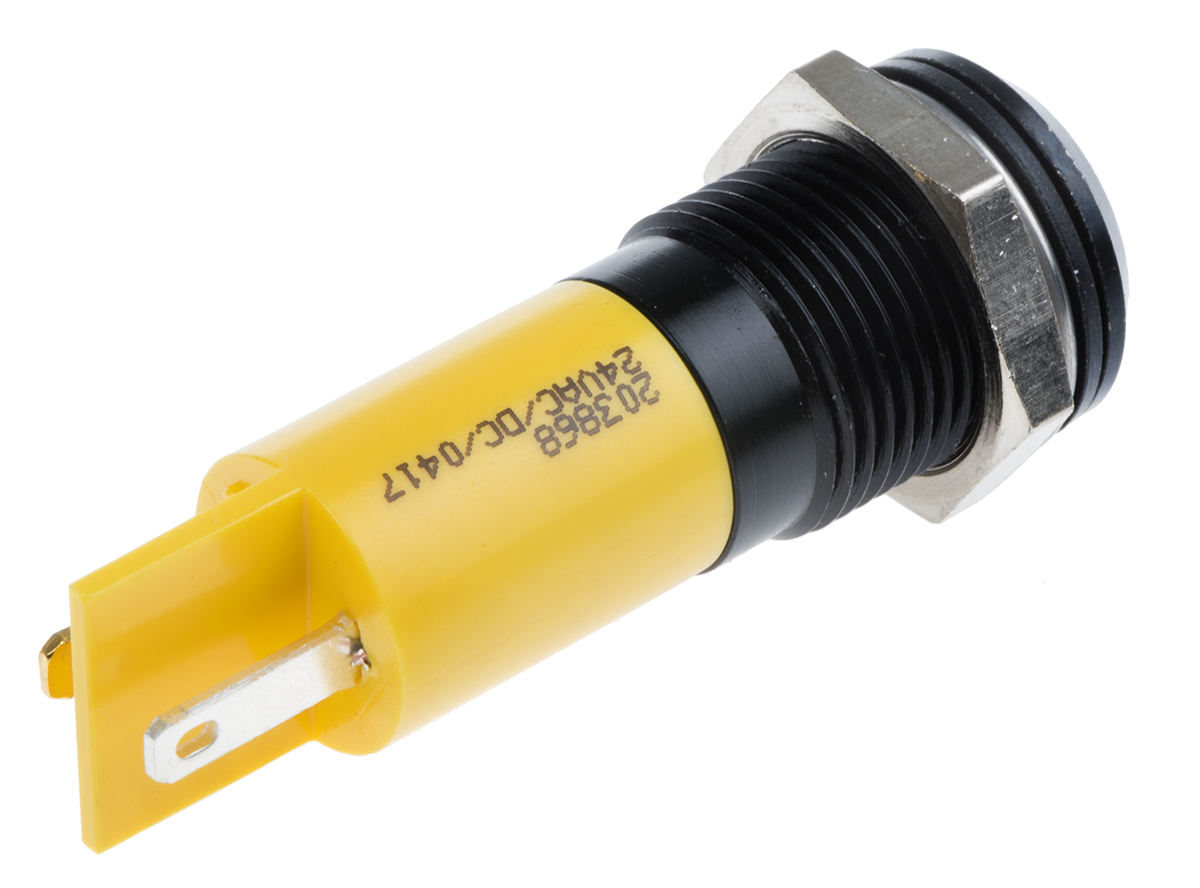 203-868 RS PRO Yellow Panel Mount Indicator, 24V dc, IP67