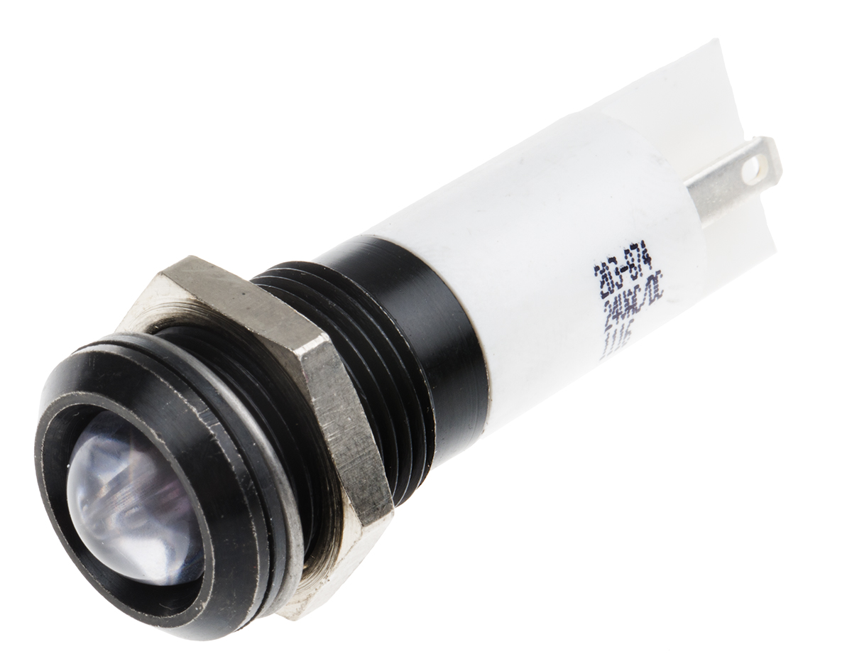 RS PRO White Panel Mount Indicator, 24V dc, IP67