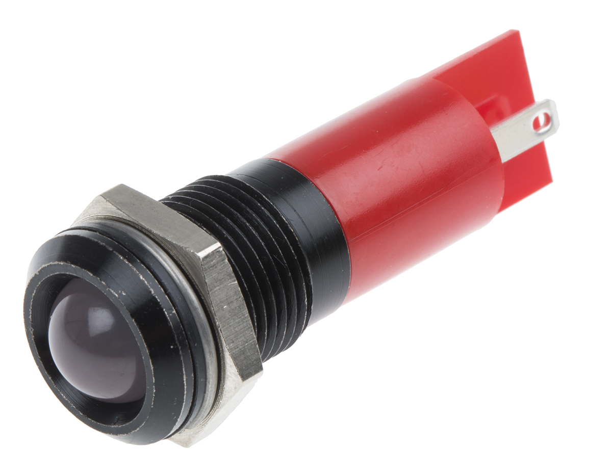 RS PRO Red Panel Mount Indicator, 24V ac/dc, Solder Tab Termination, IP67