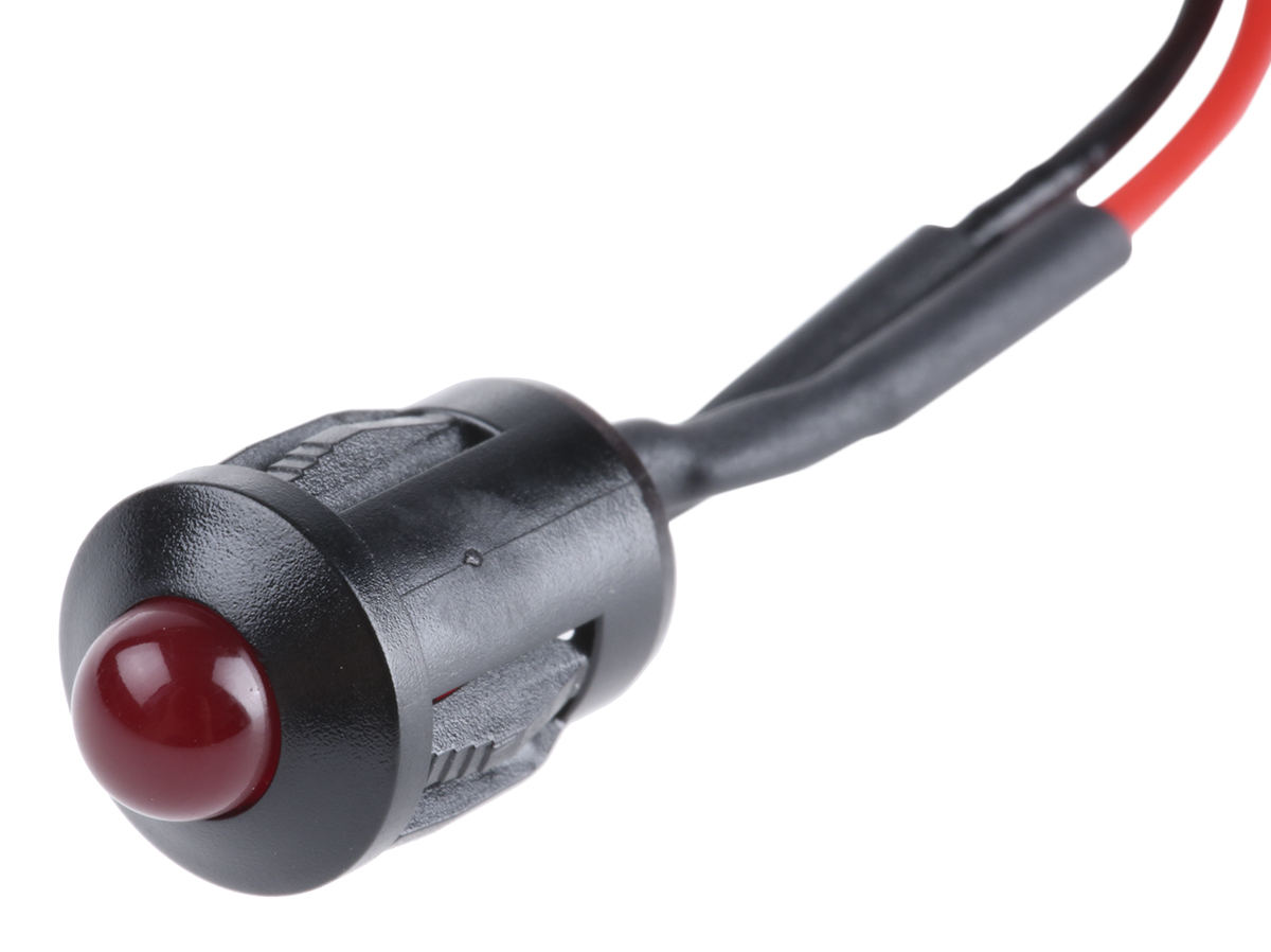 RS PRO Red Panel Mount Indicator, 24V dc, Lead Wire Termination
