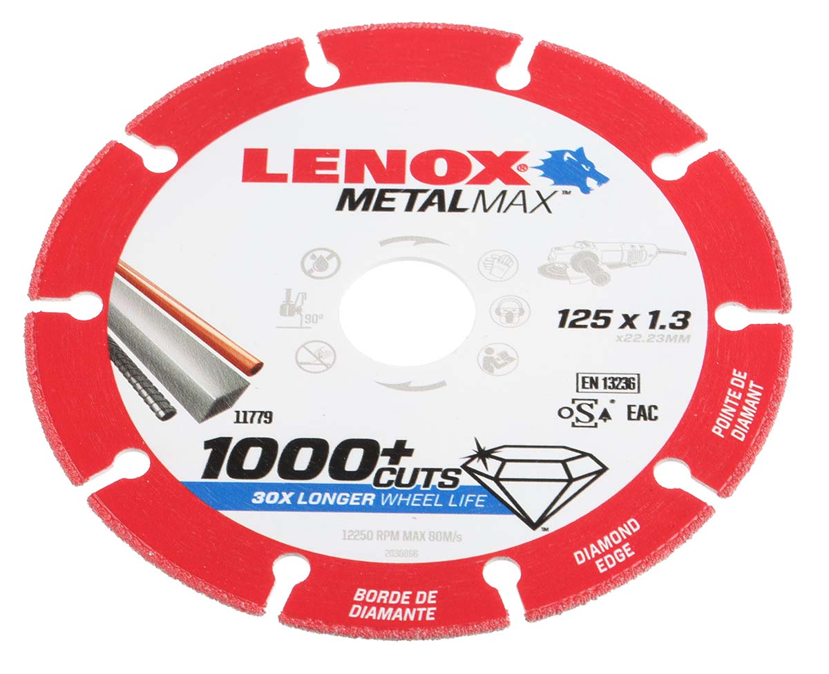 Lenox Aluminium Oxide Abrasive Disc Cutting Disc, 125 mm, Medium Grade, P120 Grit