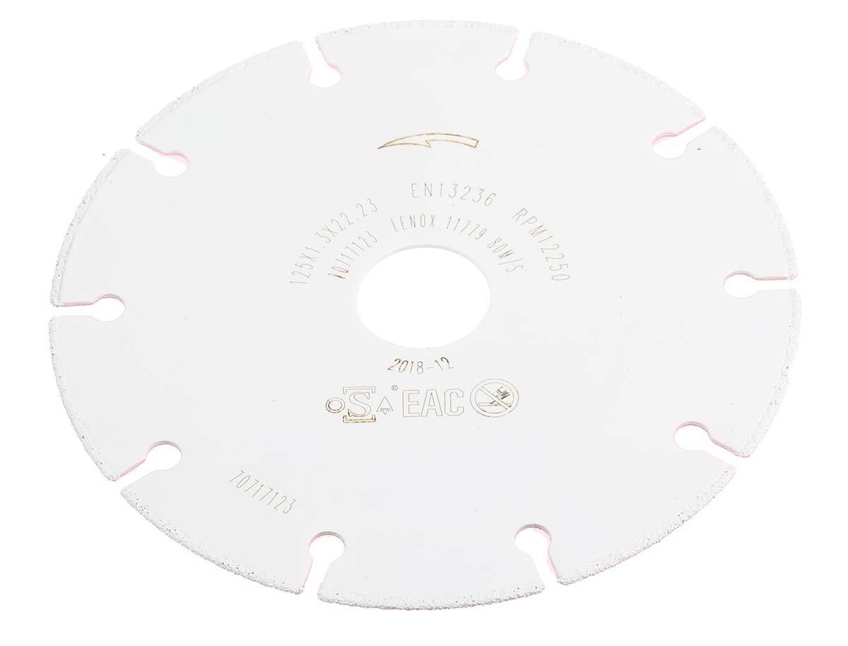 2030866 Lenox Aluminium Oxide Abrasive Disc Cutting Disc, 125 mm, Medium Grade, P120 Grit