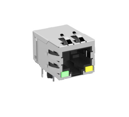 ERNI RJ Connector Module Female, Through Hole, Cat5 Right Angle 1 Port