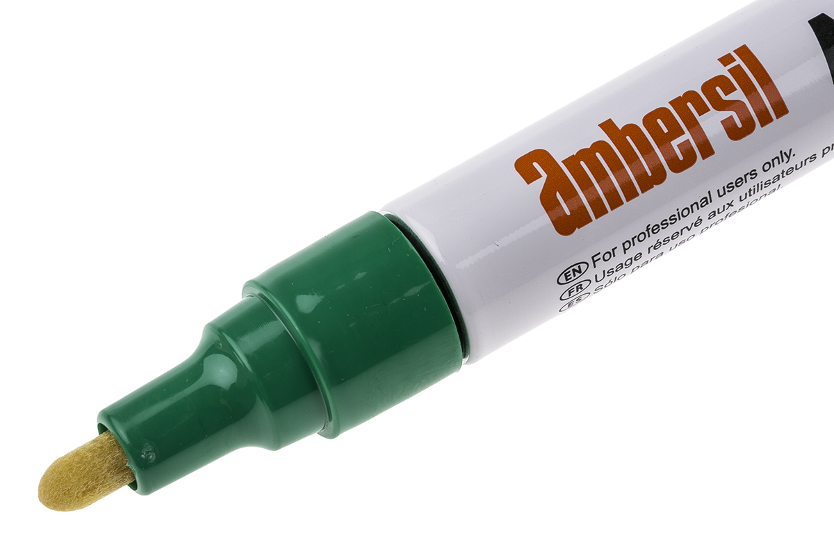 20379-ab Ambersil Green 3 mm Paint Marker Pen for use with Wood, Cardboard, Glass, Rubber, Metal, Plastic, Tile, Textile, Paper