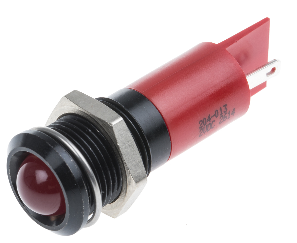 RS PRO Red Panel Mount Indicator, 2V dc, Solder Tab Termination