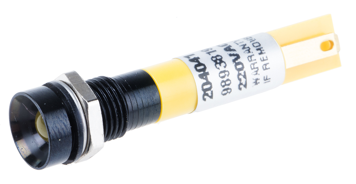 RS PRO Yellow Panel Mount Indicator, 230V ac