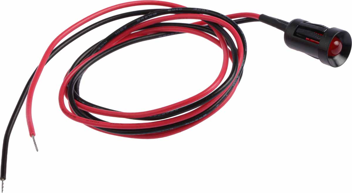 RS PRO Red Panel Mount Indicator, 12V dc, Lead Wire Termination