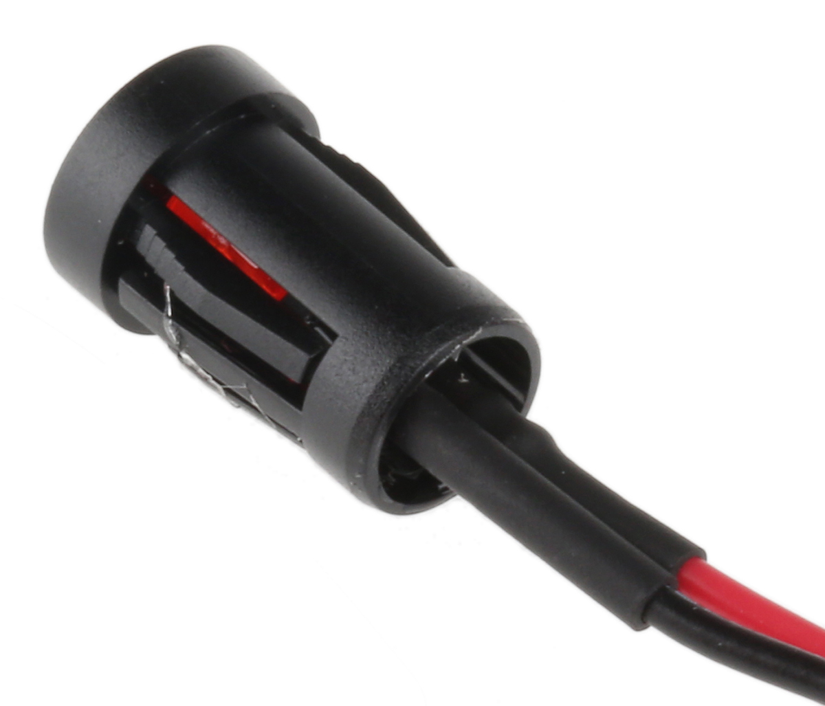 204-085 RS PRO Red Panel Mount Indicator, 24V dc, Lead Wire Termination