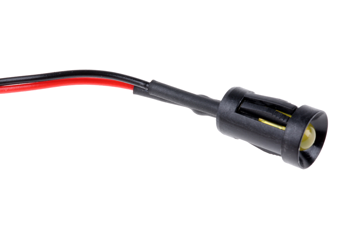 RS PRO Yellow Panel Mount Indicator, 24V dc, Lead Wire Termination