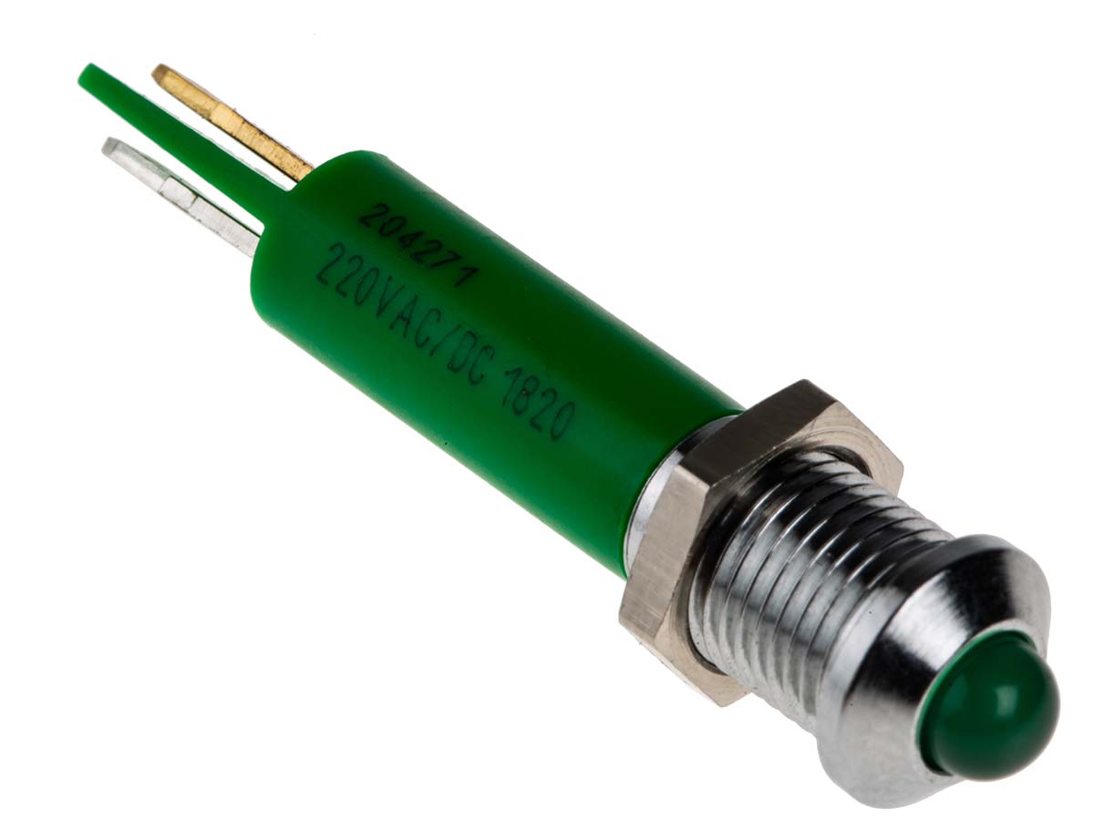 RS PRO Green Panel Mount Indicator, 230V ac