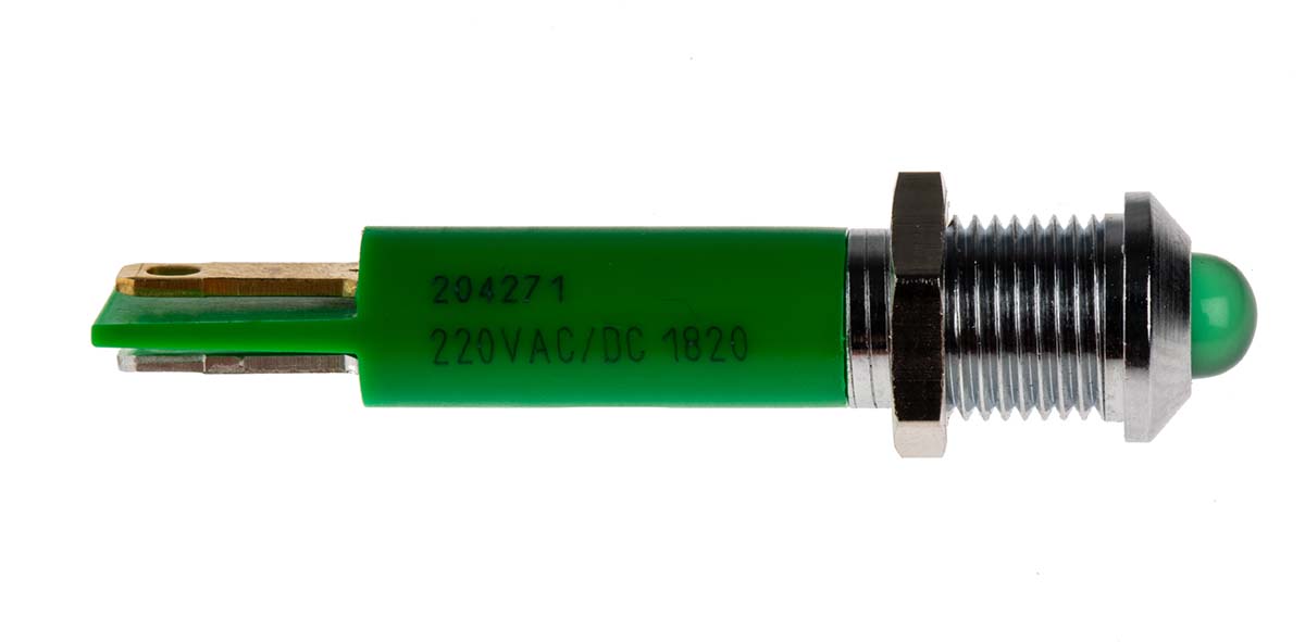 204-271 RS PRO Green Panel Mount Indicator, 230V ac
