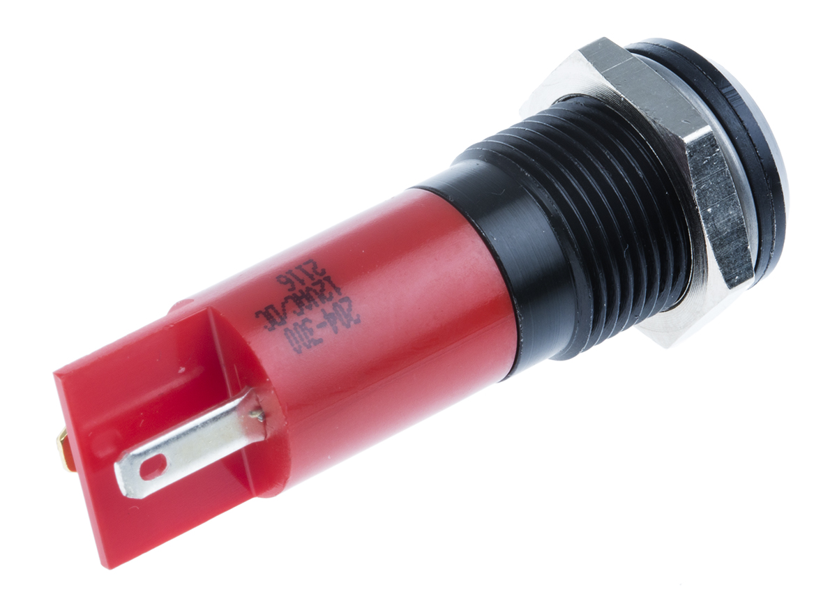 204-300 RS PRO Red Panel Mount Indicator, 12V, IP40