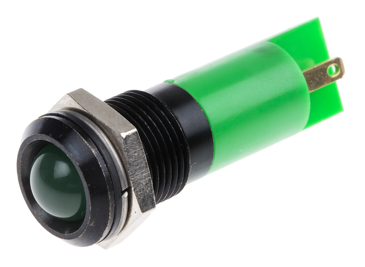 RS PRO Green Panel Mount Indicator, 12V, IP67