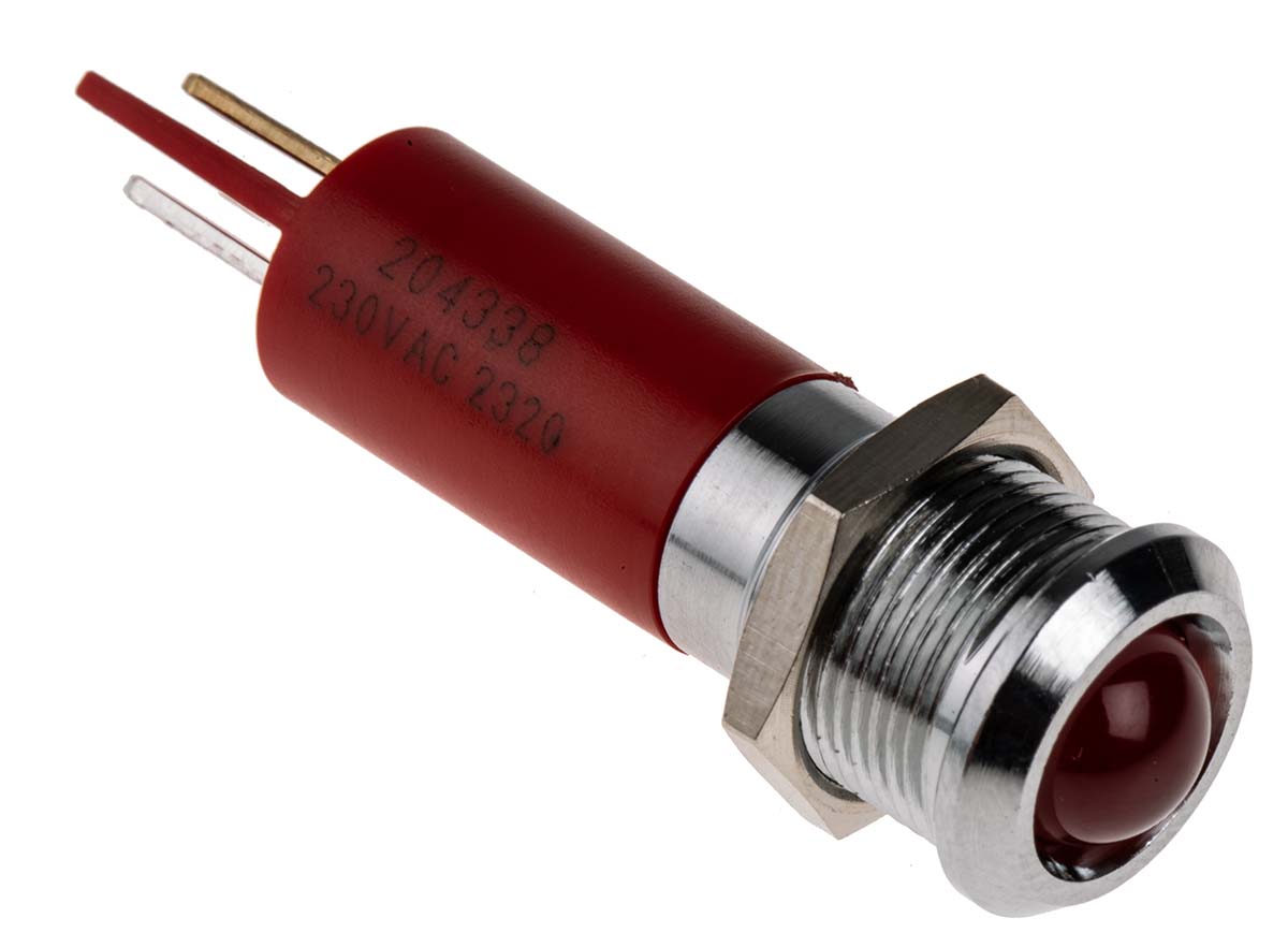 RS PRO Red Panel Mount Indicator, 230V ac, IP67