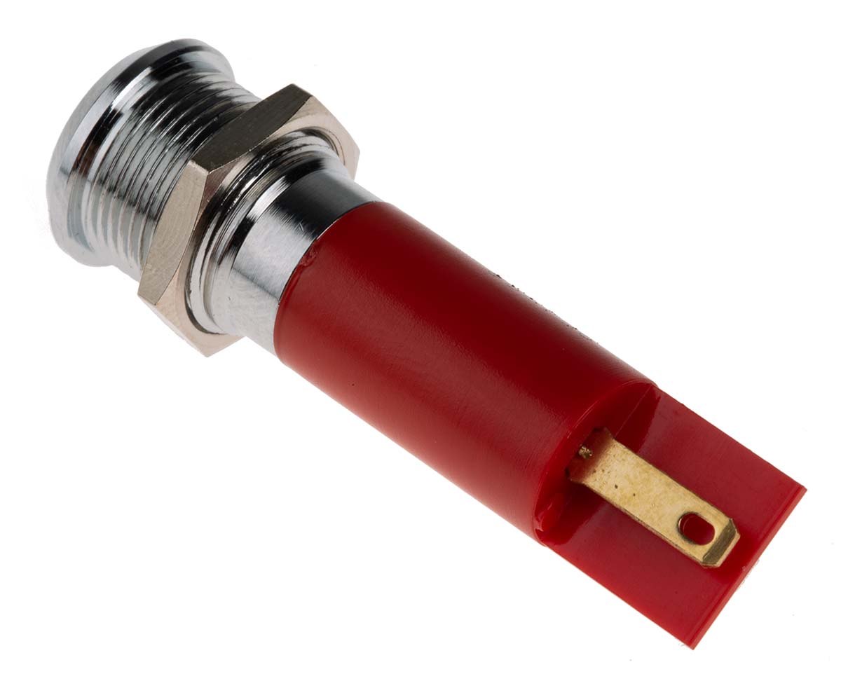 204-338 RS PRO Red Panel Mount Indicator, 230V ac, IP67