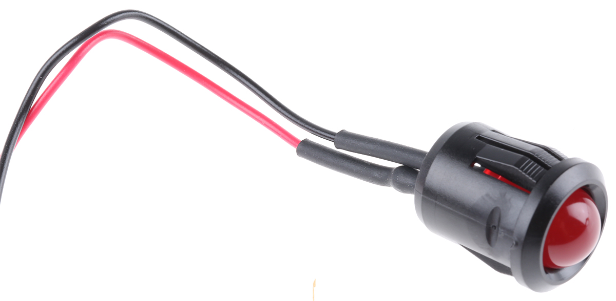 RS PRO Red Panel Mount Indicator, 24V dc, Lead Wire Termination