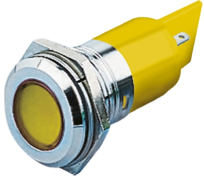 RS PRO Yellow Panel Mount Indicator, 24V ac/dc, Solder Tab Termination