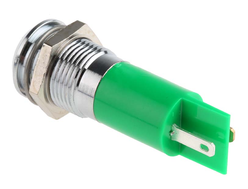 204-984 RS PRO Green Panel Mount Indicator, 24V dc, Solder Tab Termination