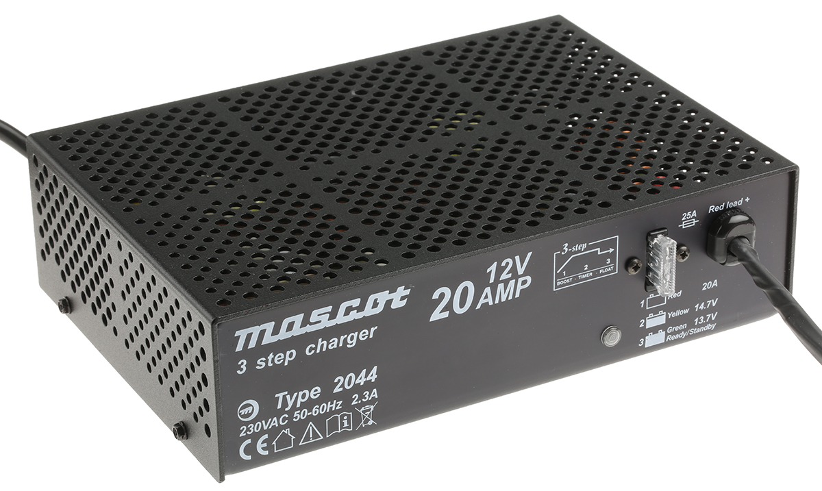 Mascot 2440 Battery Charger For 12V, Lead Acid 20 A with UK plug