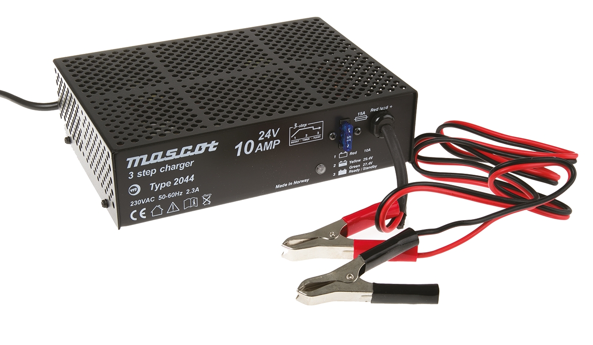 Mascot 2044 Battery Charger For 24V, Lead Acid 10 A with UK plug