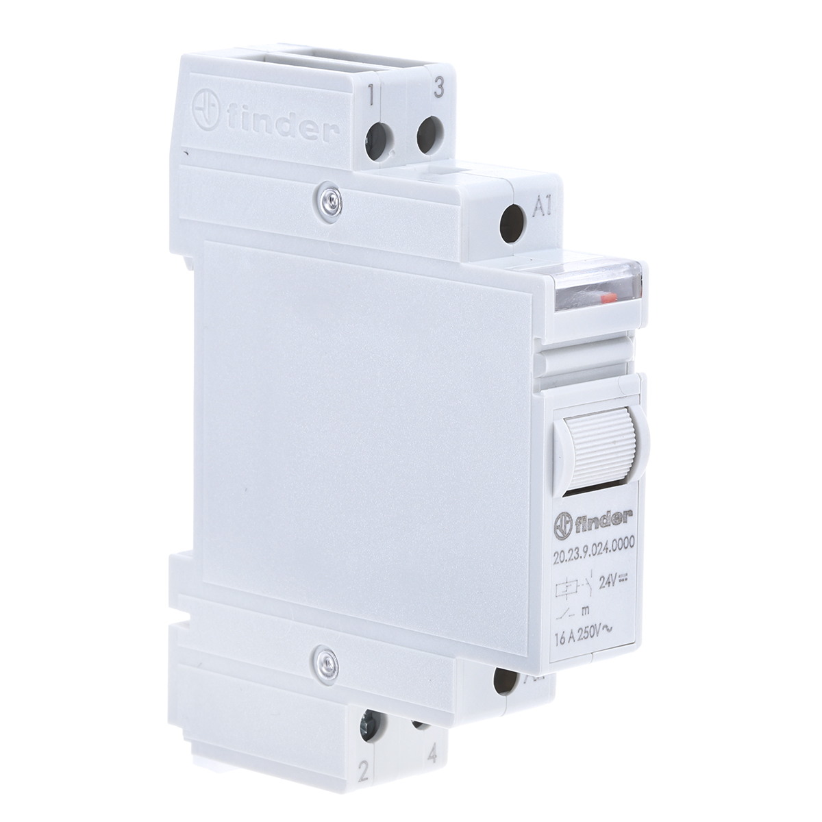 Finder DIN Rail Latching Modular Step Relay, 24V dc Coil, 16A Switching Current, SPST-NC, SPST-NO