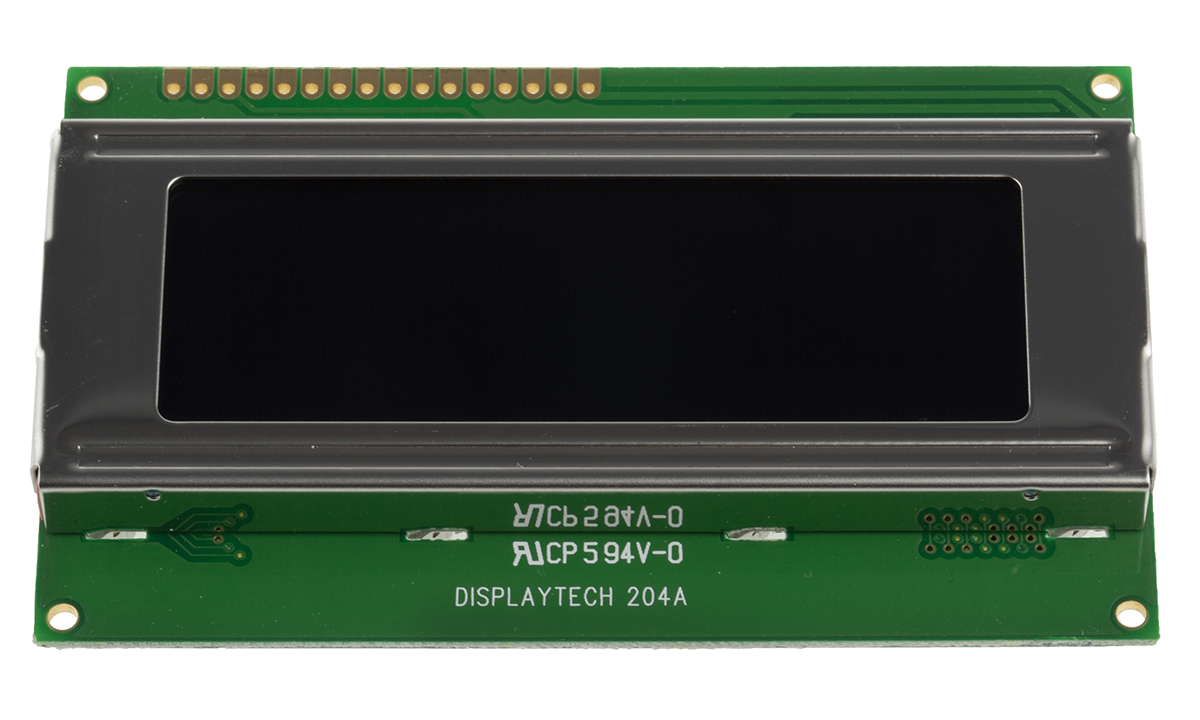 Displaytech Alphanumeric LED LCD Monochrome Display, White on Black, 4 x 20