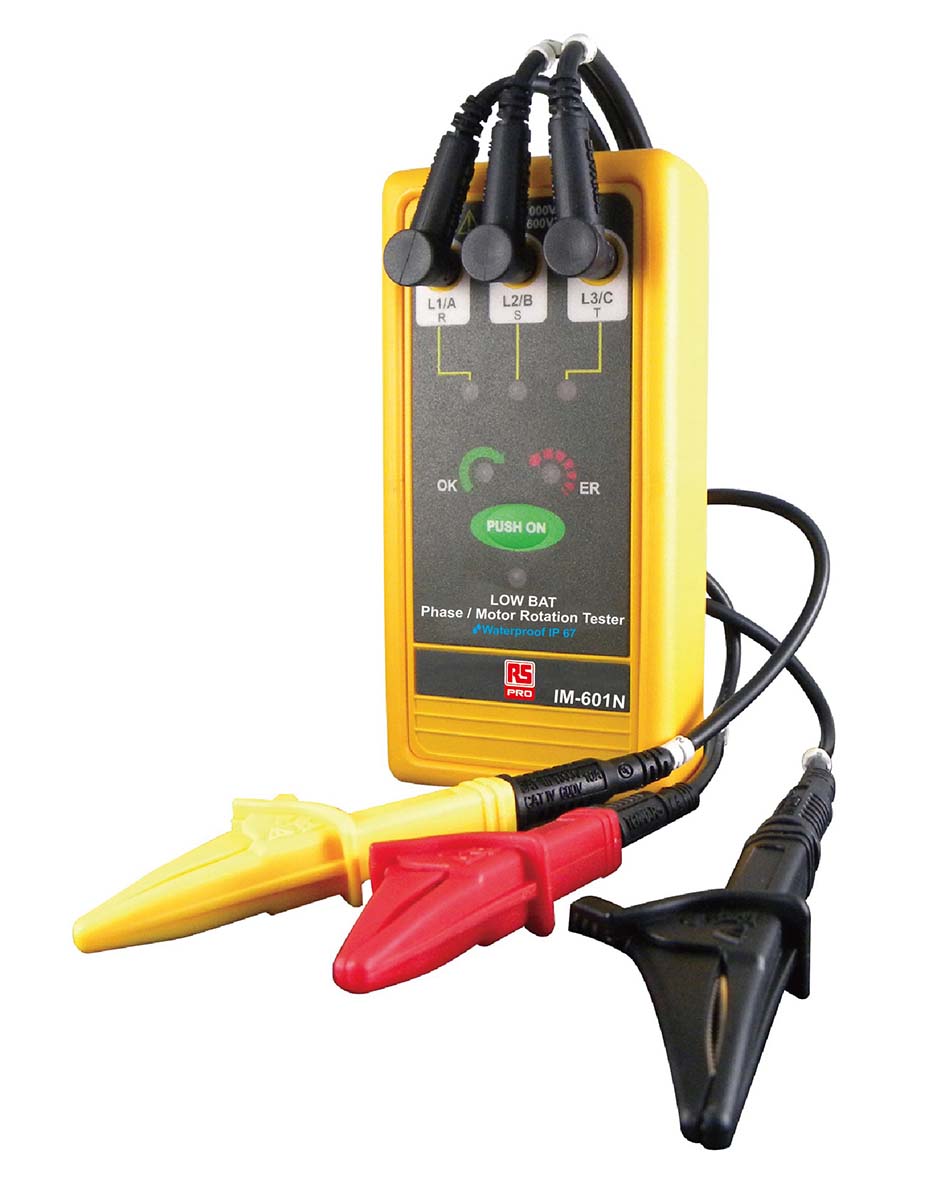 RS PRO Phase Rotation Tester 45 Hz, 400 Hz Max, 600V ac Max, RSCAL