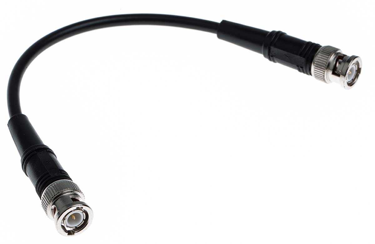 Atem BNC Series, 250 mm, RG58C/U Coaxial Coaxial Cable 50 Ω, Black, Terminated