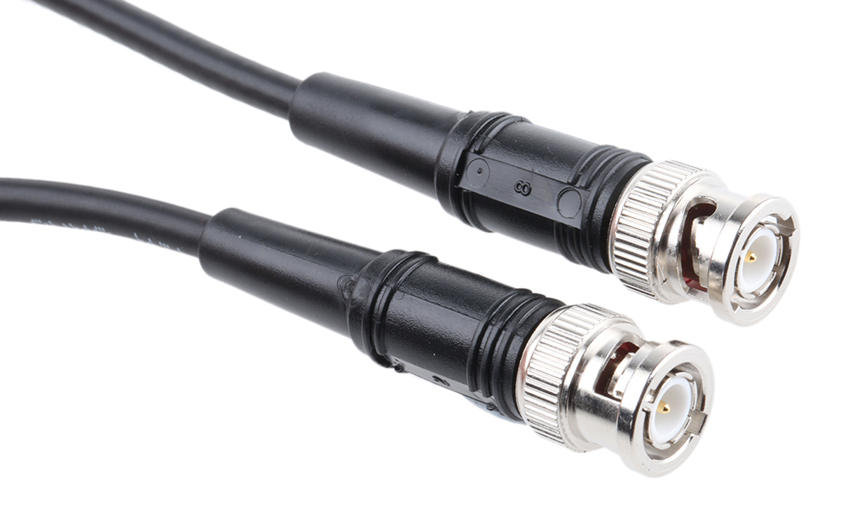 Atem BNC Series, 500 mm, RG58C/U Coaxial Coaxial Cable 50 Ω, Black, Terminated