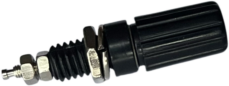 RS PRO, Black 19A Binding Post With Brass Contacts and Nickel Plated - 11 mm Hole Diameter