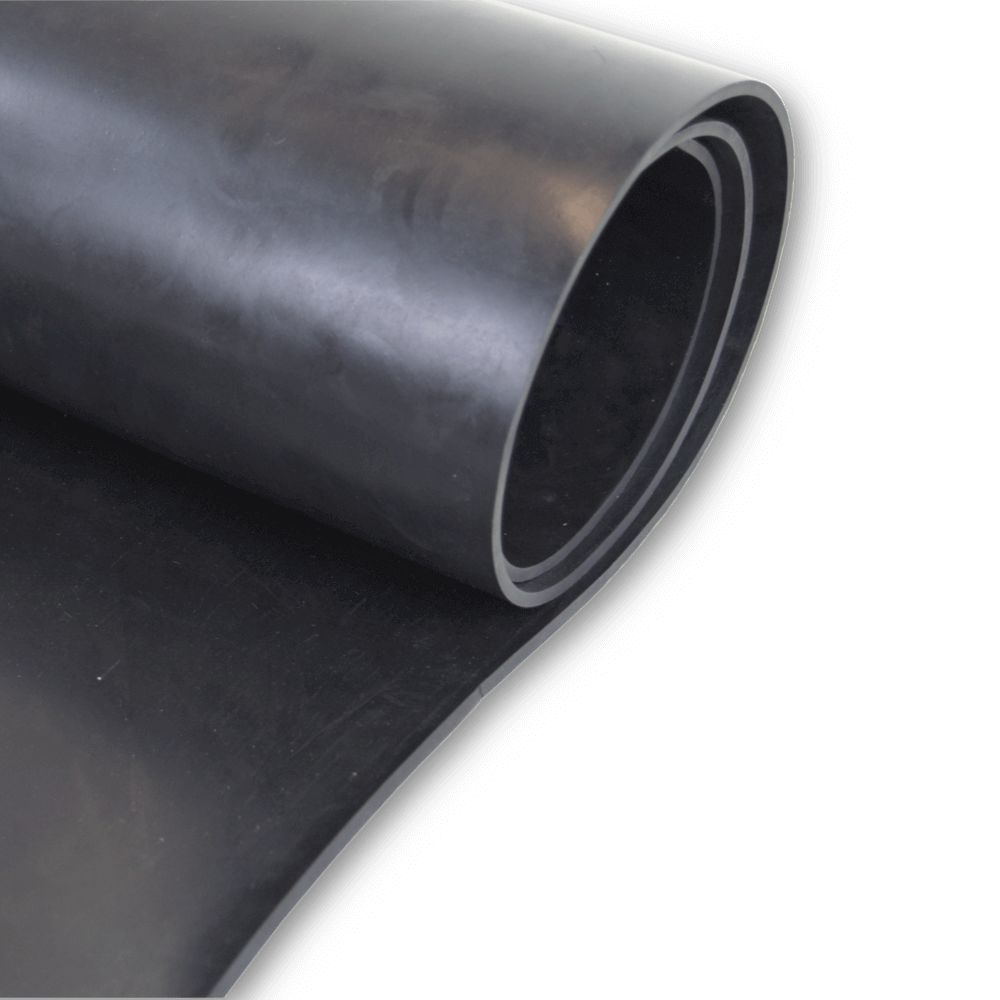 RS PRO Black Natural Rubber Rubber Sheet, 5 m x 1.4m x 12 mm, 2.5MPa, 80 °C