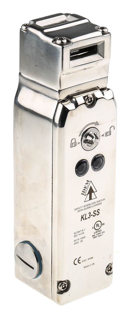 IDEM KL3-SS Series Solenoid Interlock Switch, Power to Unlock