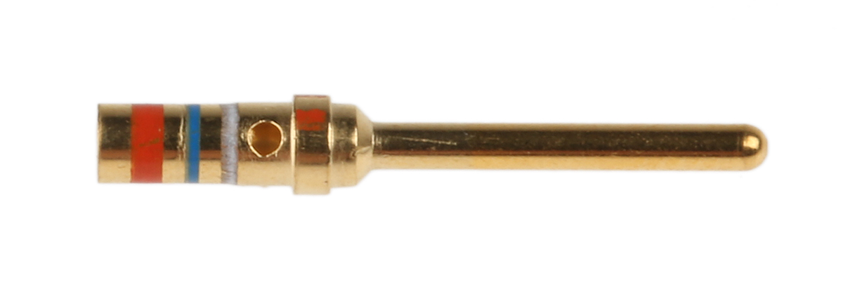 205089-1 TE Connectivity, M39029/64-369 Series, size 20 Male Crimp D-Sub Connector Contact, Gold over Nickel Signal 24 AWG