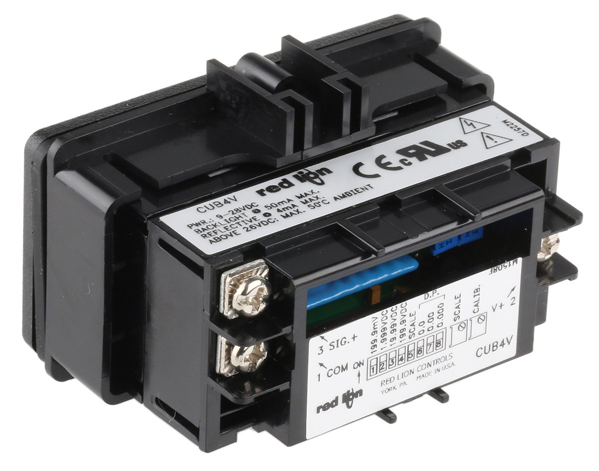 cub4v010 Red Lion CUB Series Digital Voltmeter DC, LCD Display 3.5-Digits ±0.1 %, 33 mm, 68 mm