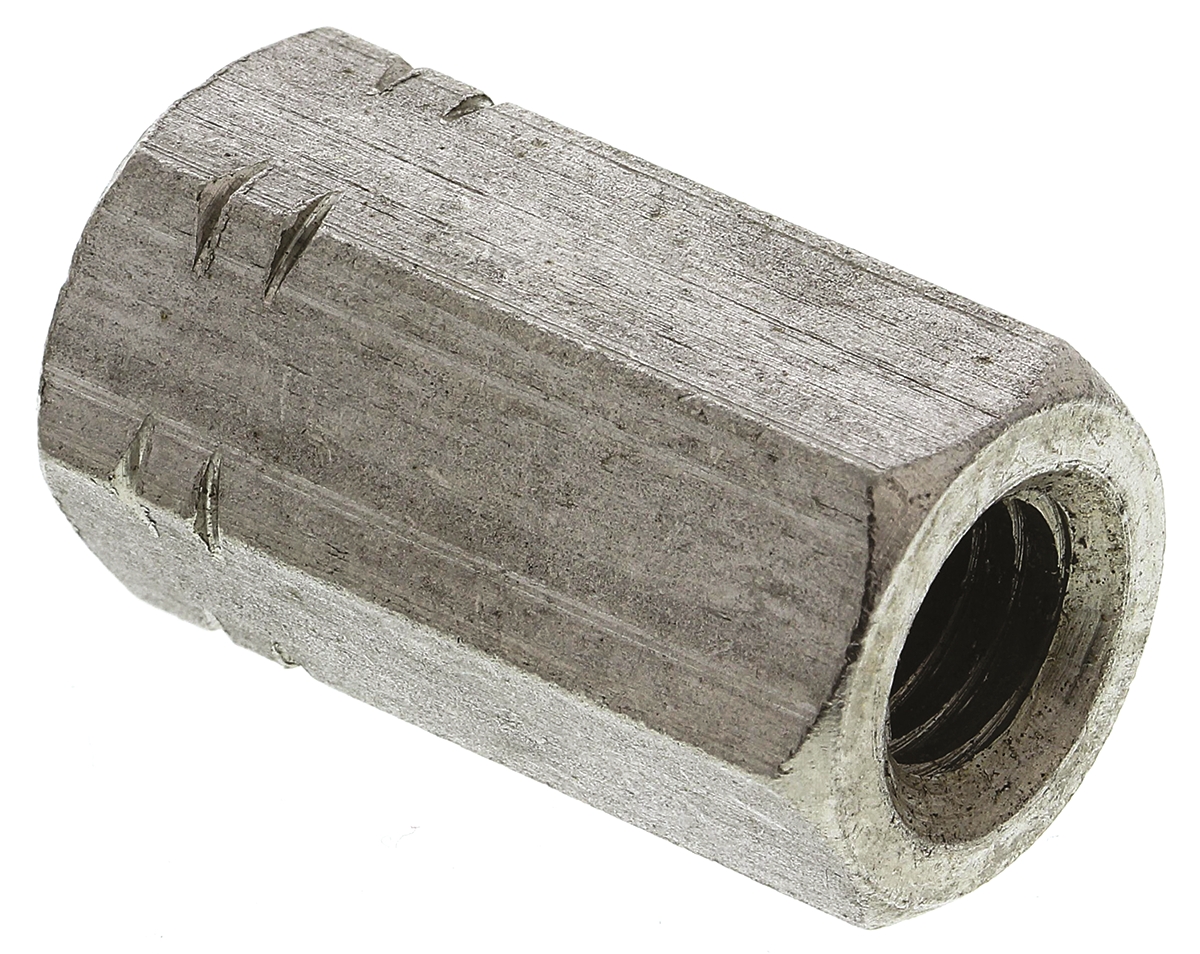 RS PRO 24 mm Plain Stainless Steel Coupling Nut, M8
