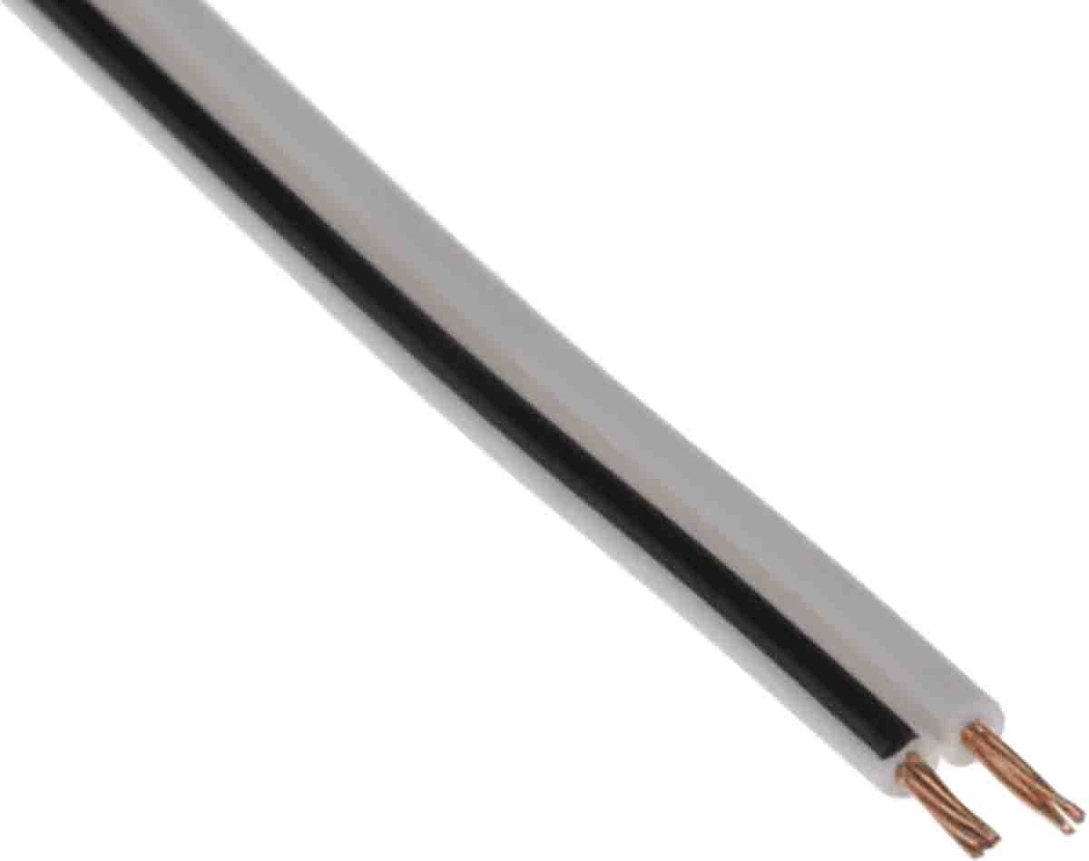 RS PRO 2 Core Audio Cable, 100 m, White