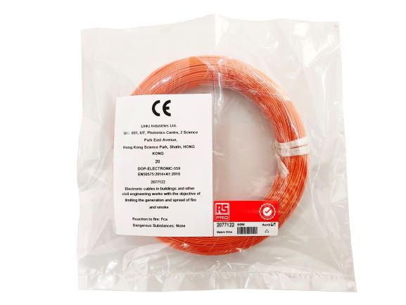 RS PRO RS PRO Series Orange Hook Up Wire, 24 AWG, 1, 50 m, Ethylene Tetrafluoroethylene