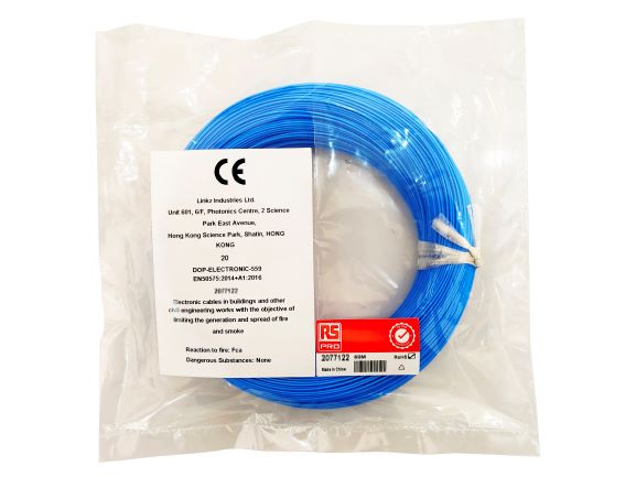 RS PRO RS PRO Series Blue Hook Up Wire, 26 AWG, 1, 50 m, Ethylene Tetrafluoroethylene