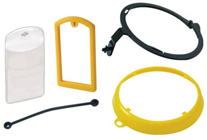 OilSafe Yellow 2 x 3.5 in Label Pockets/1 x Colour-Coded Label Pocket Frame/1 x Lockable Drum Ring/1 x Label Leash/1 x