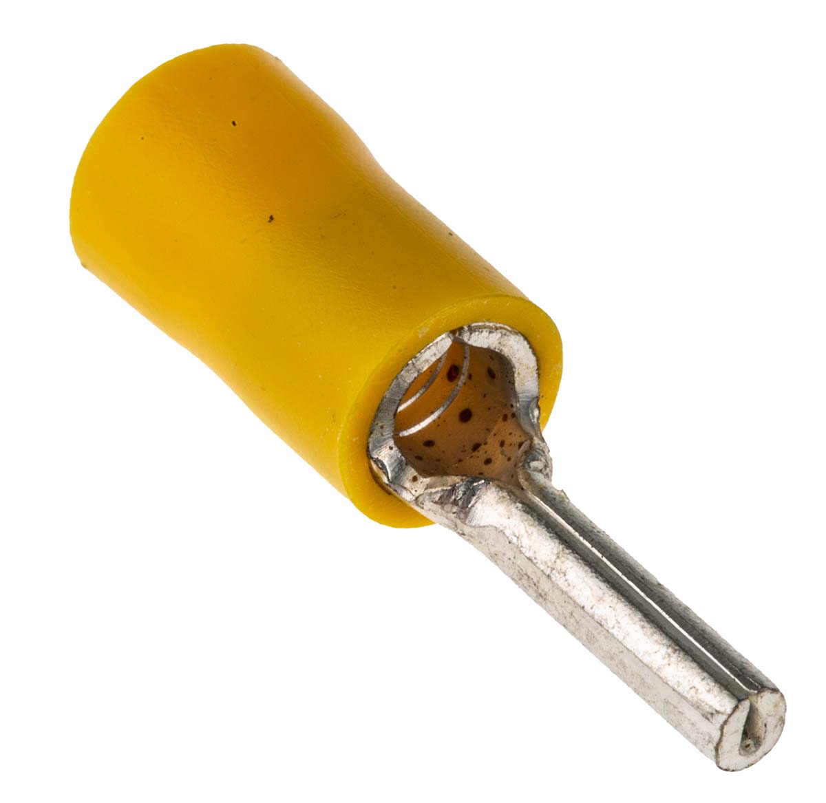 RS PRO Insulated, Tin Crimp Pin Connector, 12 AWG to 10 AWG, 2.6 mm Pin Diameter, 15 mm Pin Length, Yellow