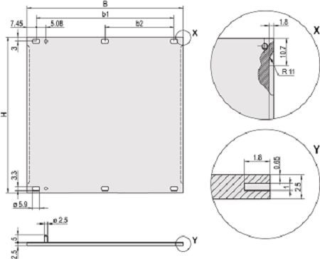 nVent SCHROFF Aluminium Front Panel, 6 U 60.6mm