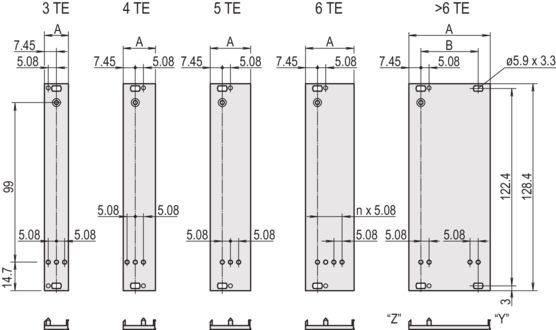 20848-666 nVent SCHROFF Aluminium Rack Panel 128.3 mm 128.3mm