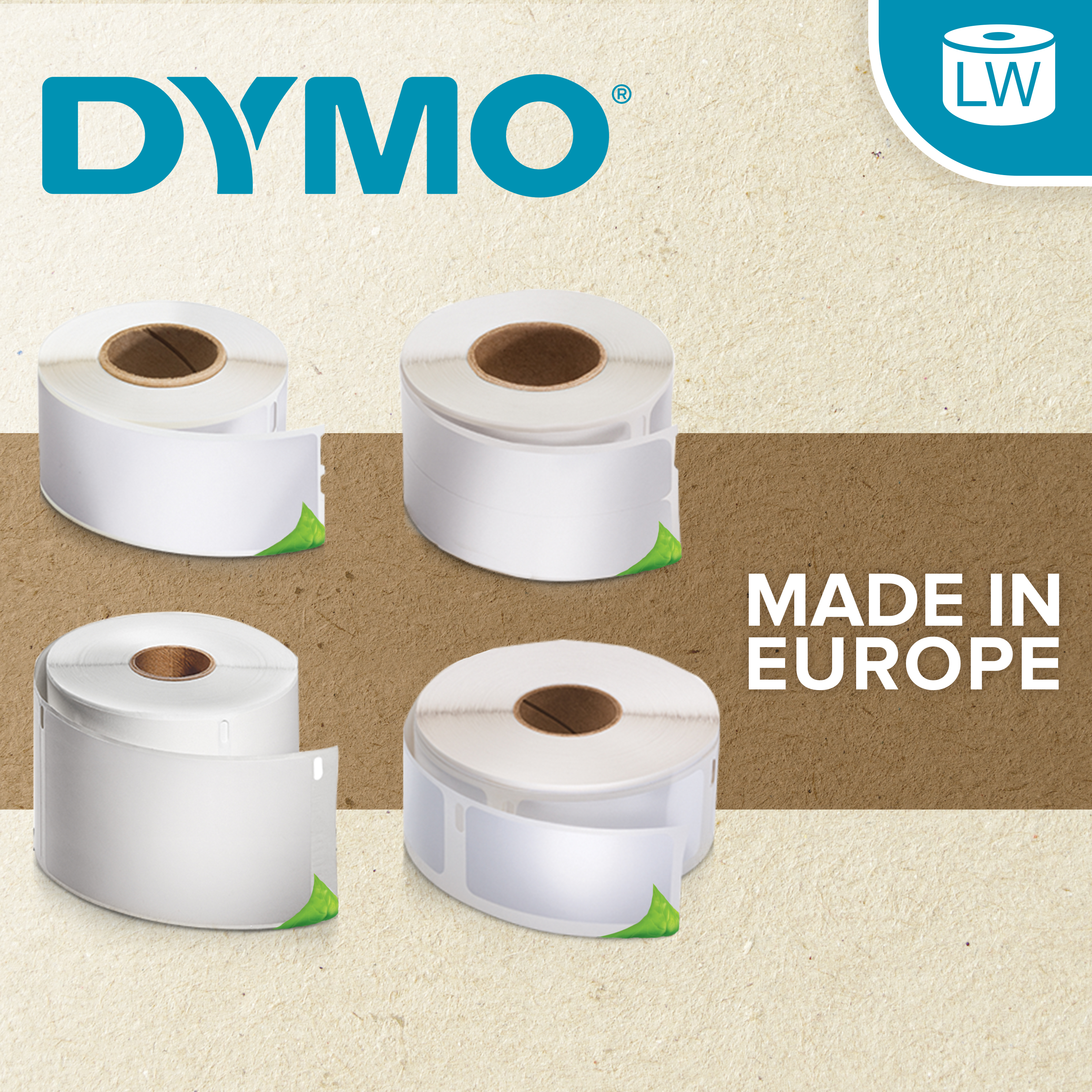 2093092 Dymo White White Print Label Roll, 101 mm Width, 220 Per Pack Qty, 101 mm