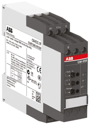 ABB Voltage Monitoring Relay, 1 Phase, SPDT, 3→30 V, 6→60 V, 30→300 V, 60→600 V, DIN Rail