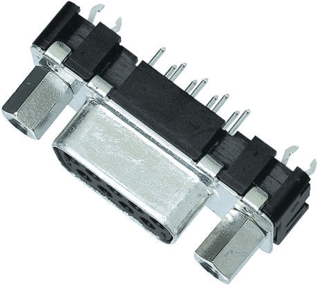HARTING 25 Way Through Hole D-sub Connector Socket, 2.76mm Pitch, with 4-40 UNC Female Screwlocks, Boardlocks